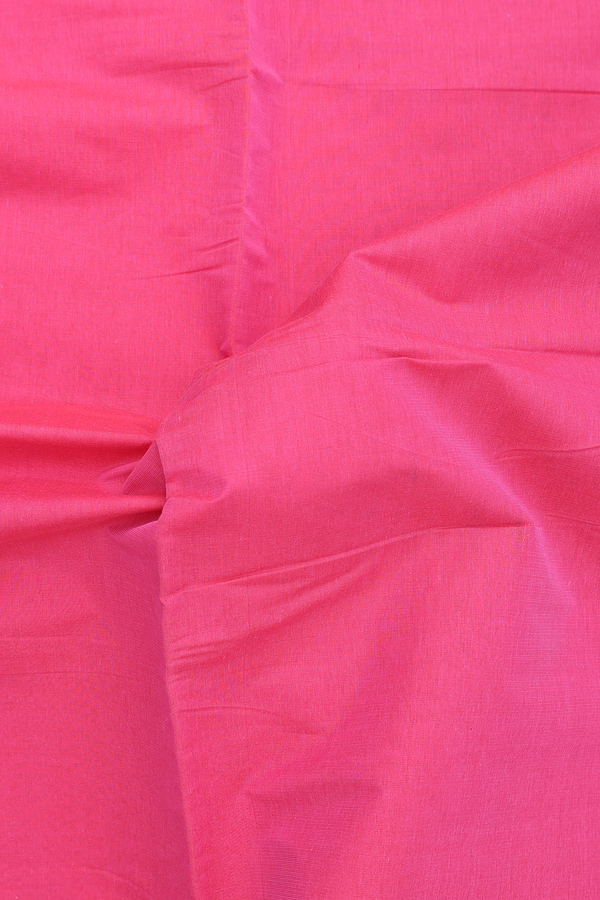Mangalagiri Cotton Saree In Plain Pink With Zari Border