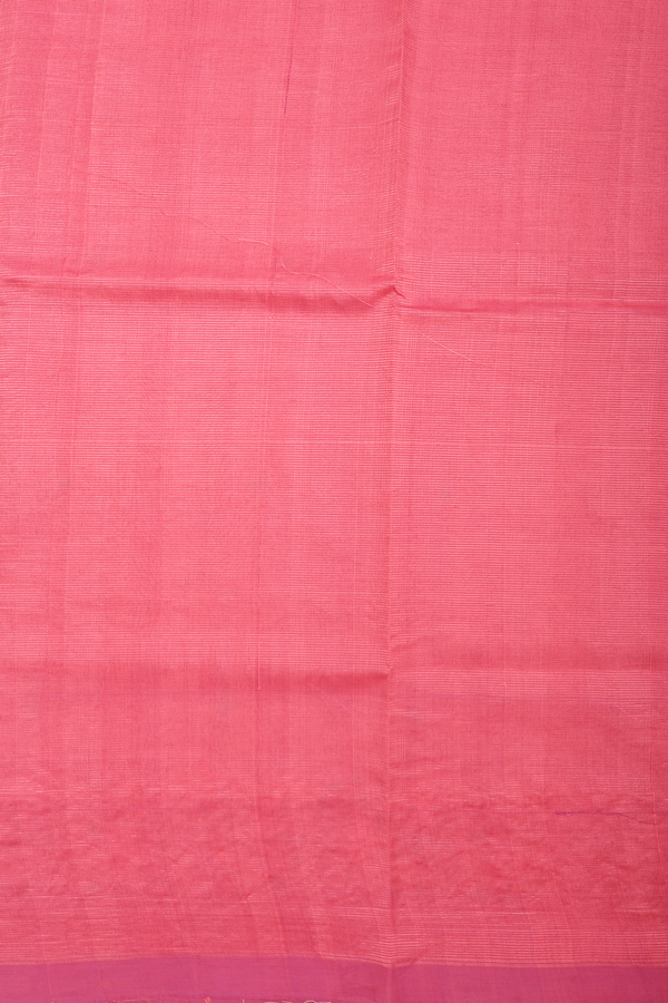 Mangalagiri Cotton Saree In Punch Pink With Floral Design