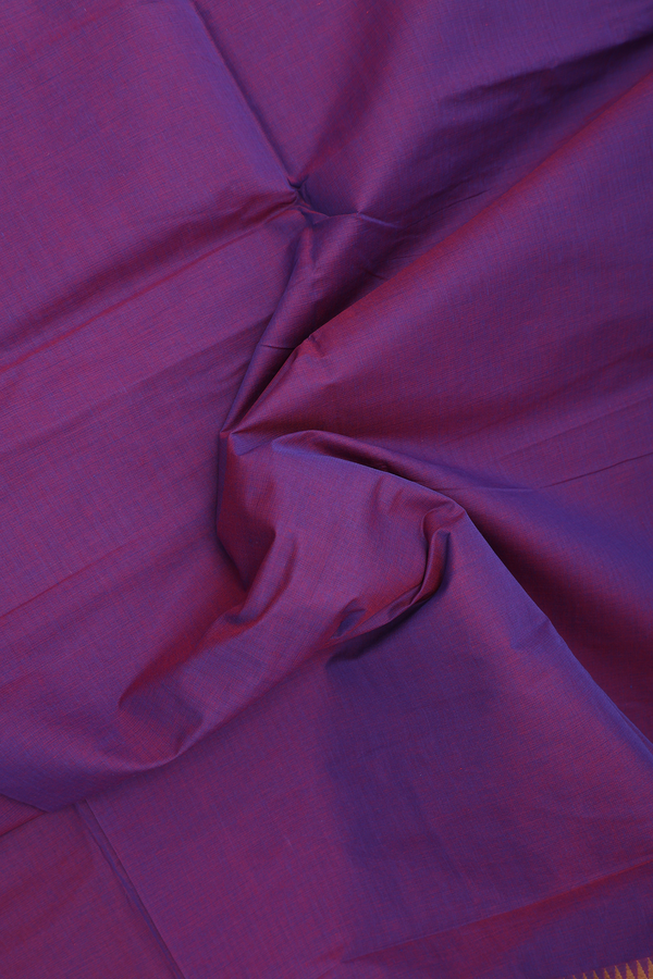 Mangalagiri Cotton Saree In Purple With Twill Weave Border