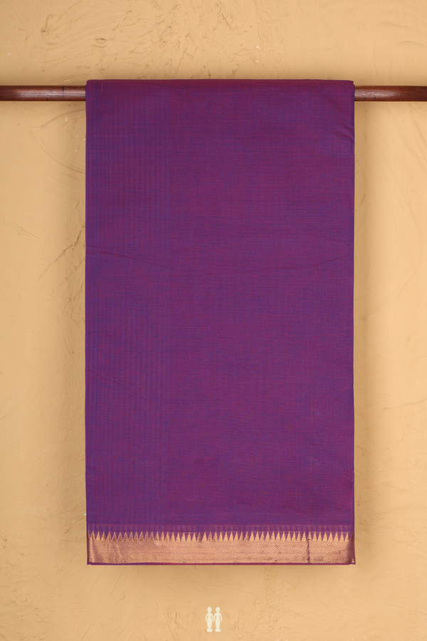 Mangalagiri Cotton Saree In Purple With Twill Weave Border