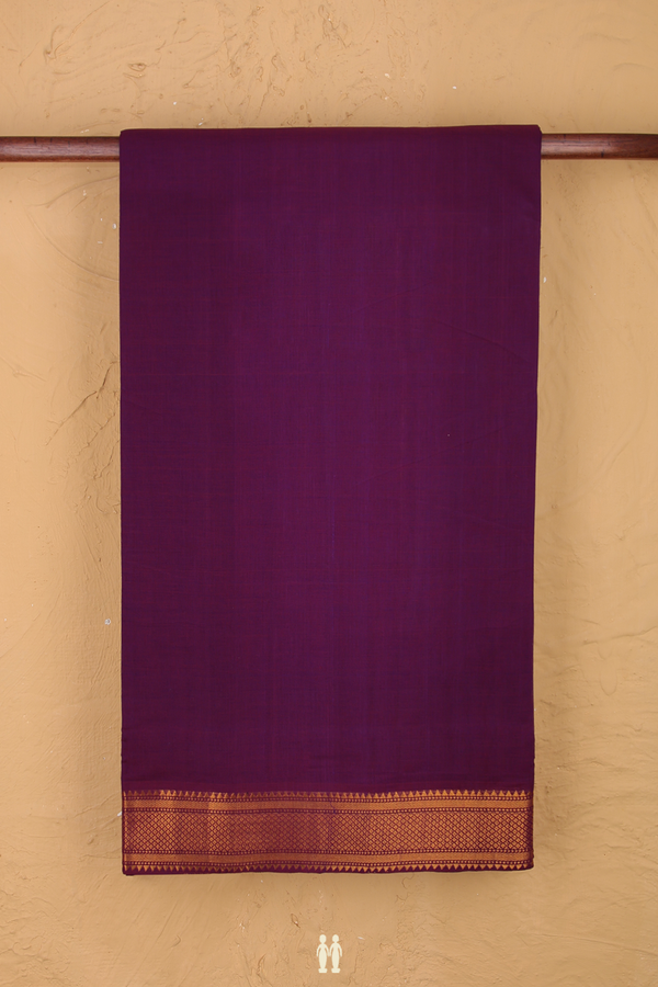 Mangalagiri Cotton Saree In Purple With Zari Border