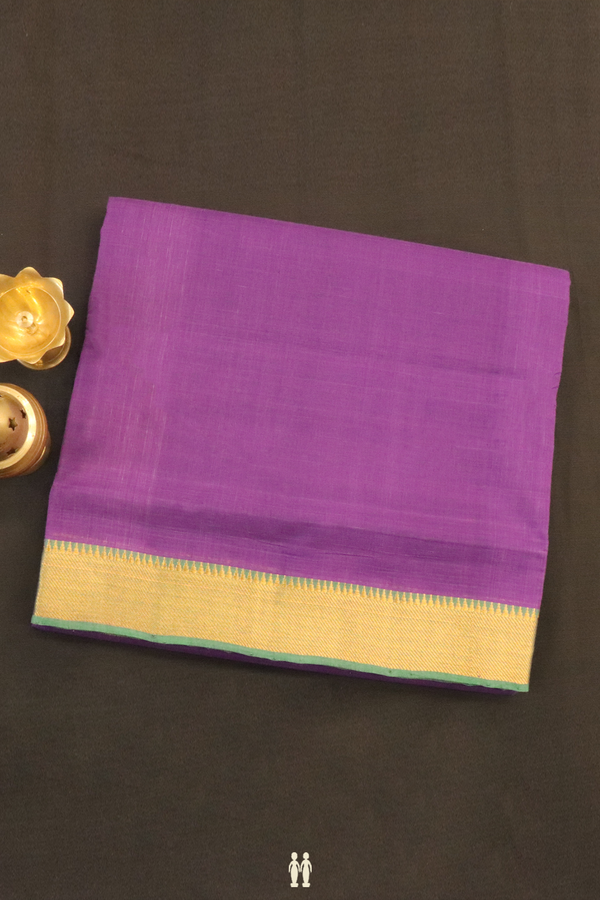 Mangalagiri Cotton Saree In Purple With Zari Border