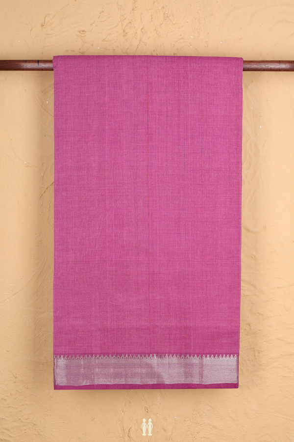 Mangalagiri Cotton Saree In Purple With Zari Border