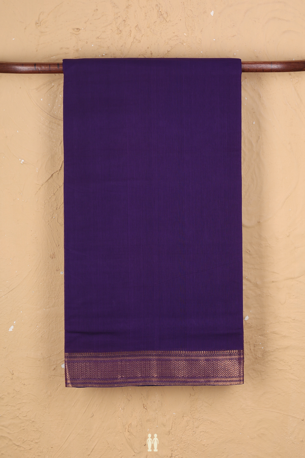 Mangalagiri Cotton Saree In Purple With Zari Border