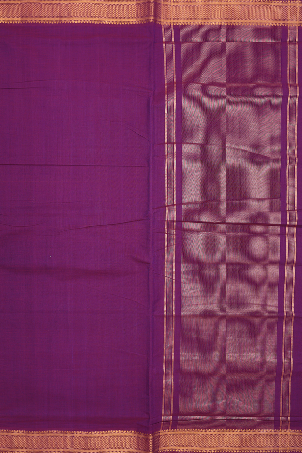 Mangalagiri Cotton Saree In Purple With Zari Border