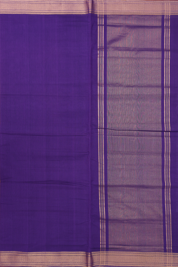 Mangalagiri Cotton Saree In Purple With Zari Border
