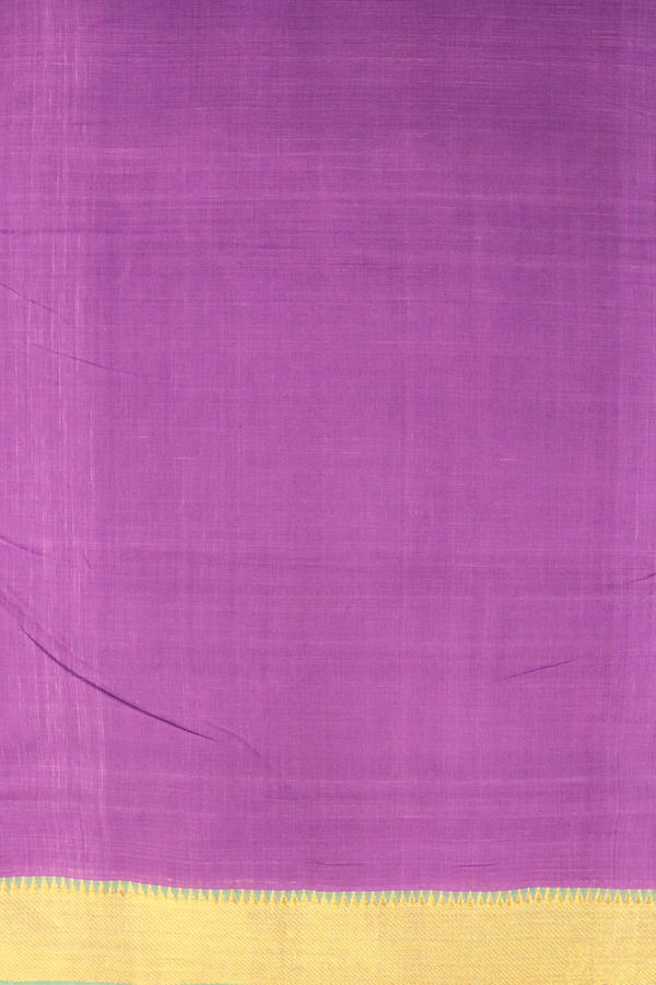 Mangalagiri Cotton Saree In Purple With Zari Border