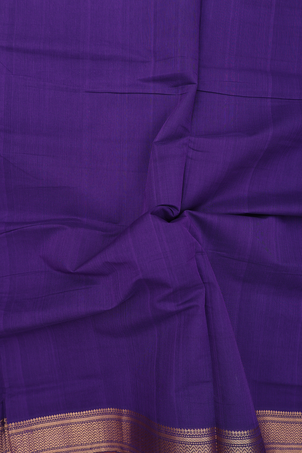 Mangalagiri Cotton Saree In Purple With Zari Border