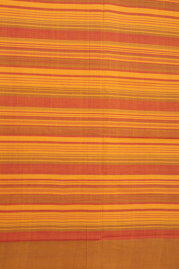 Mangalagiri Cotton Saree In Red And Orange With Checks Design