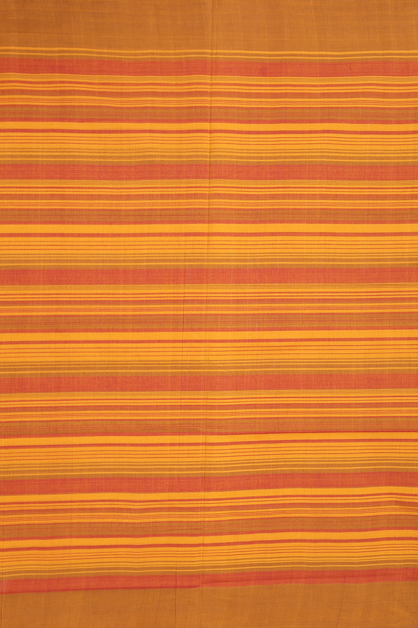 Mangalagiri Cotton Saree In Red And Orange With Checks Design
