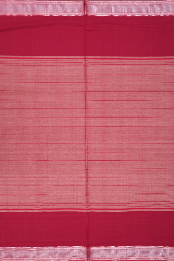 Mangalagiri Cotton Saree In Red With Stripes Design