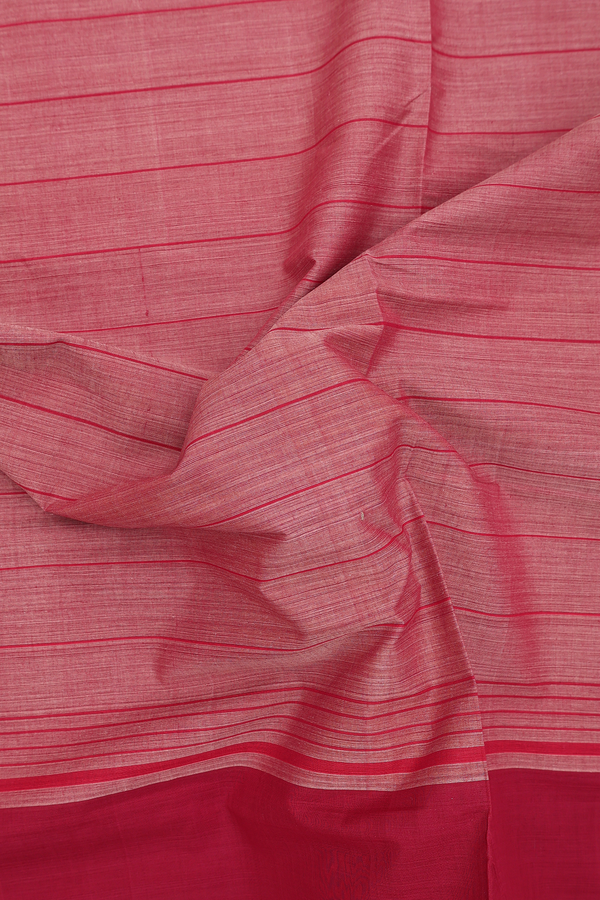 Mangalagiri Cotton Saree In Red With Stripes Design