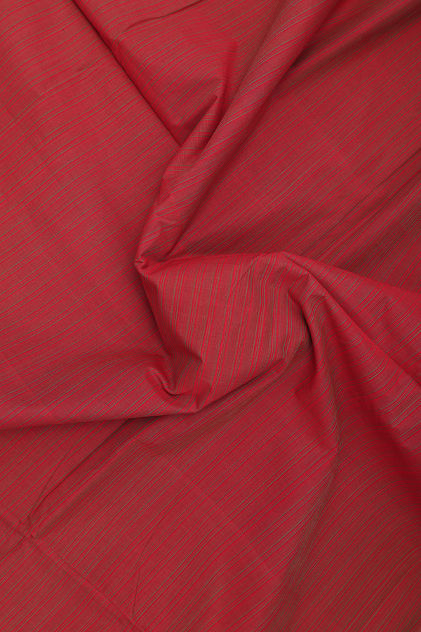 Mangalagiri Cotton Saree In Red With Stripes Design
