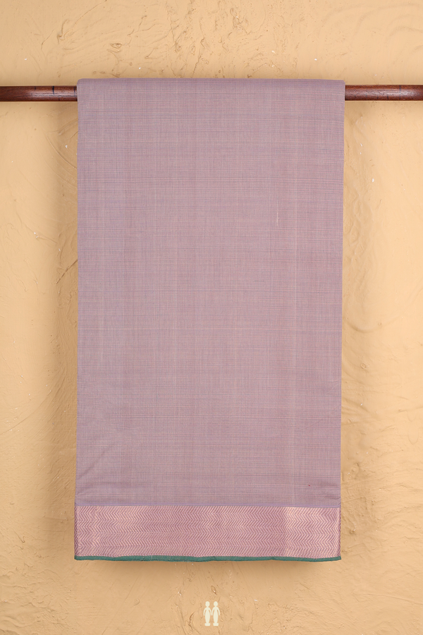 Mangalagiri Cotton Saree In Rose Beige With Chevron Border