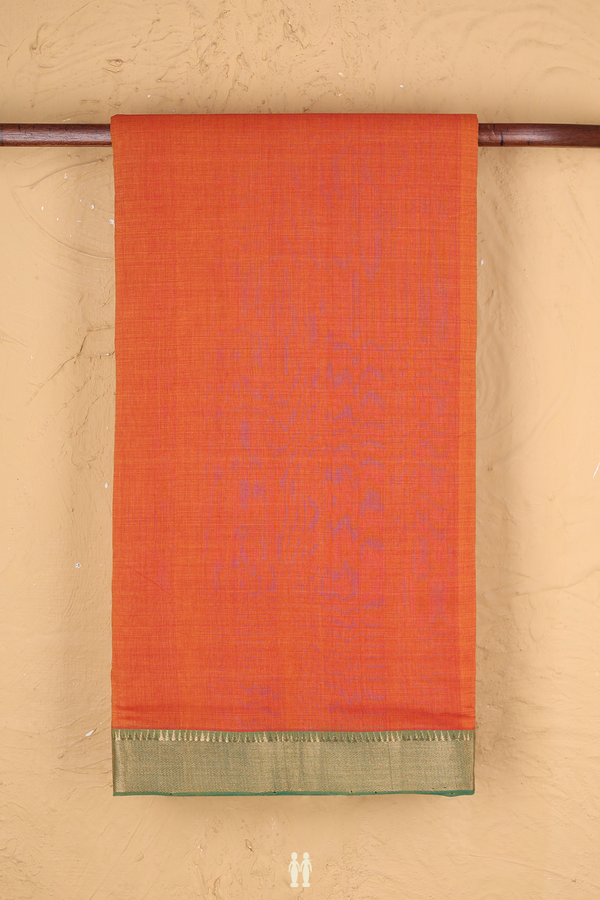 Mangalagiri Cotton Saree In Spiced Orange With Zari Border
