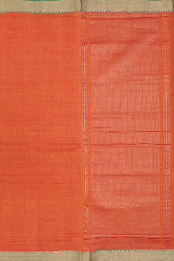 Mangalagiri Cotton Saree In Spiced Orange With Zari Border