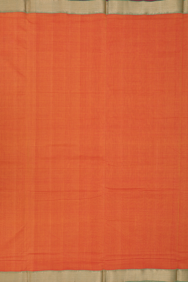 Mangalagiri Cotton Saree In Spiced Orange With Zari Border
