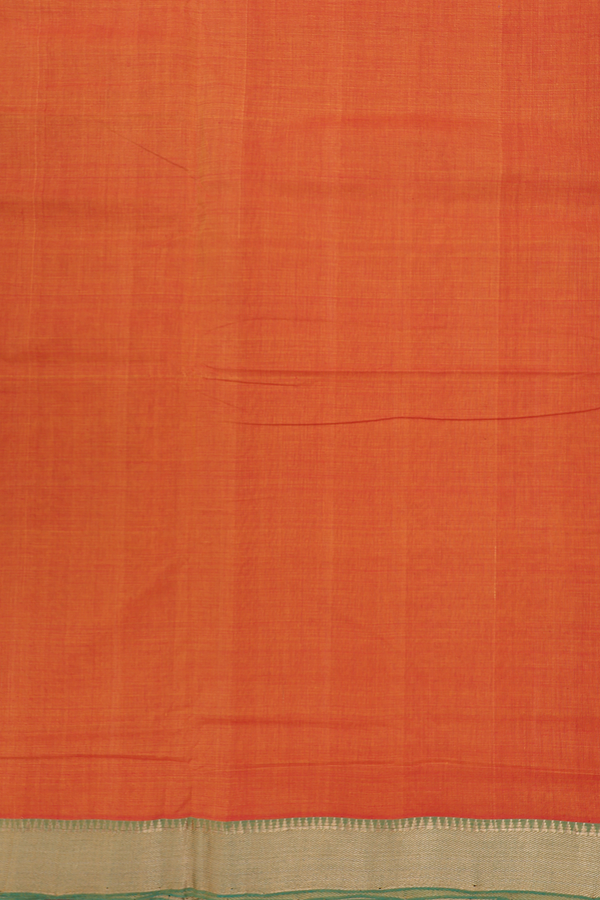 Mangalagiri Cotton Saree In Spiced Orange With Zari Border