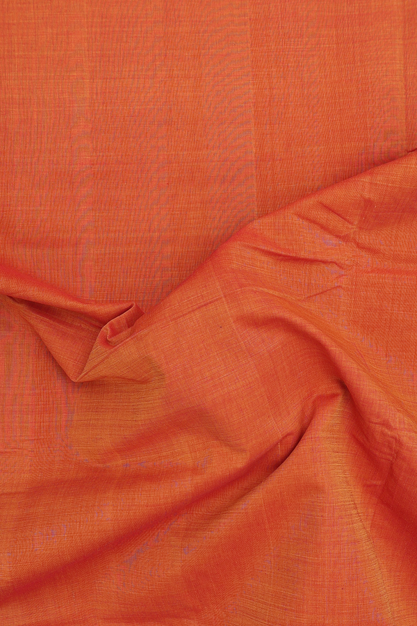 Mangalagiri Cotton Saree In Spiced Orange With Zari Border