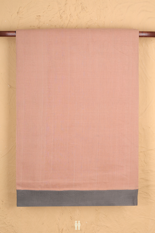 Mangalagiri Cotton Saree In Tan Brown With Contrast Border