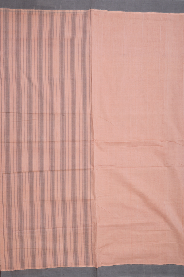 Mangalagiri Cotton Saree In Tan Brown With Contrast Border
