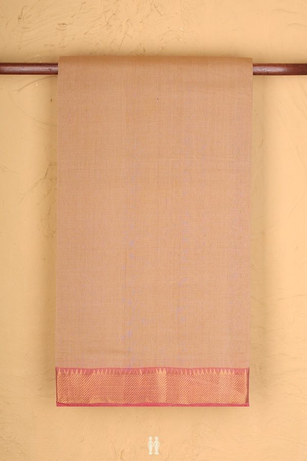 Mangalagiri Cotton Saree In Tan With Self Stripes Design