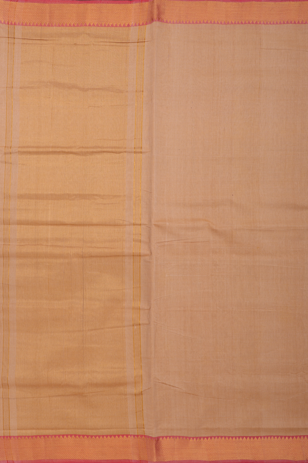 Mangalagiri Cotton Saree In Tan With Self Stripes Design