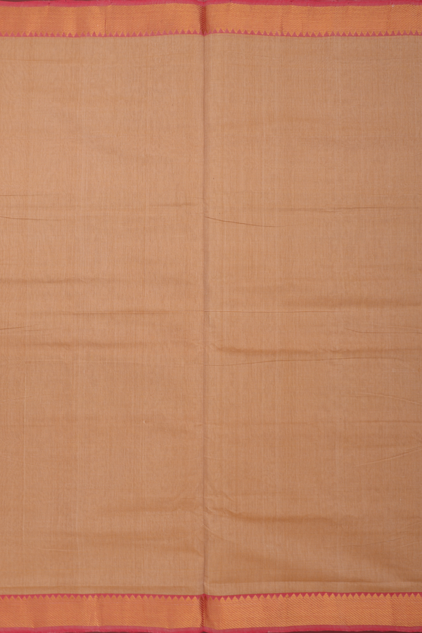 Mangalagiri Cotton Saree In Tan With Self Stripes Design