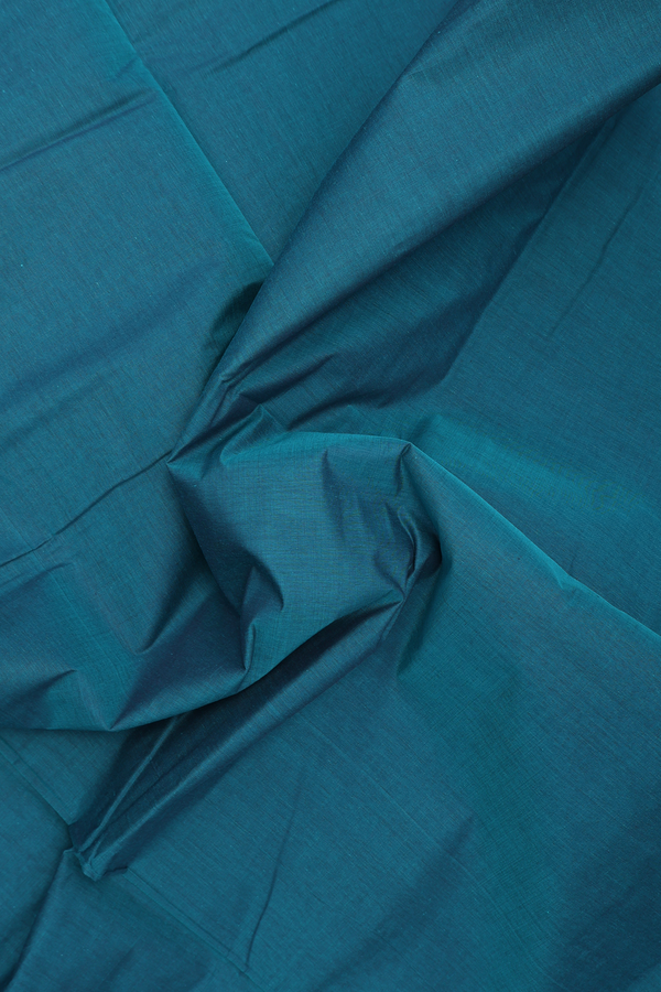 Mangalagiri Cotton Saree In Teal Blue With Zari Border