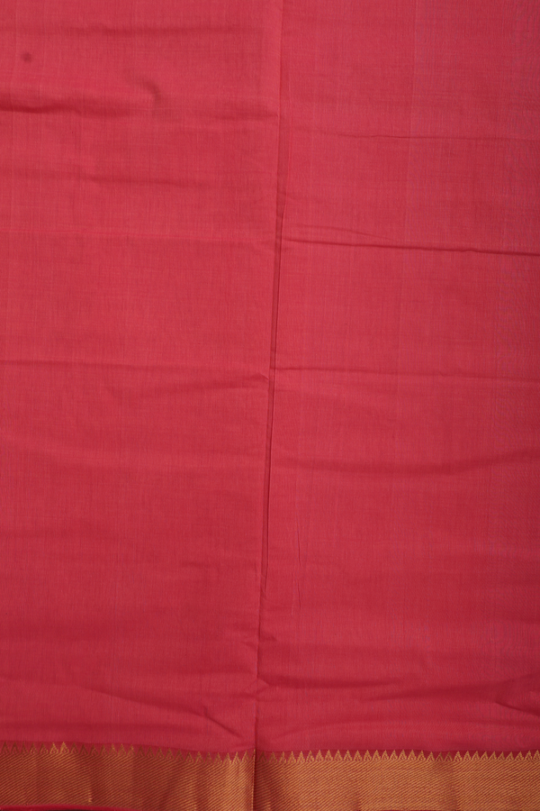 Mangalagiri Cotton Saree In Tulip Pink With Zari Border