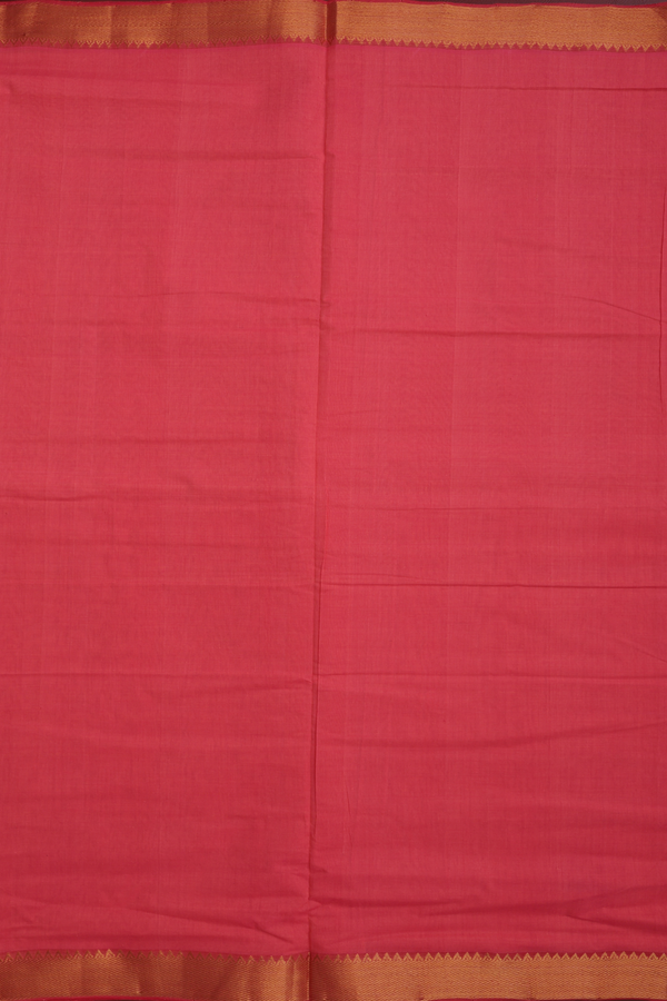 Mangalagiri Cotton Saree In Tulip Pink With Zari Border