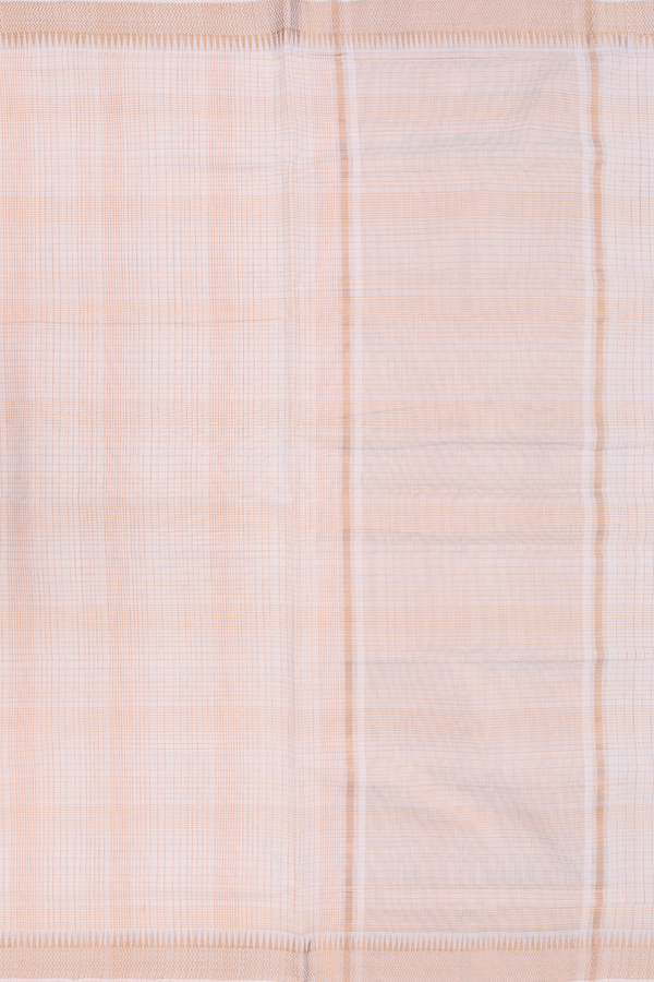 Mangalagiri Cotton Saree In White With Checks Design