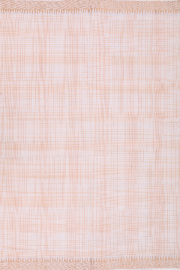 Mangalagiri Cotton Saree In White With Checks Design