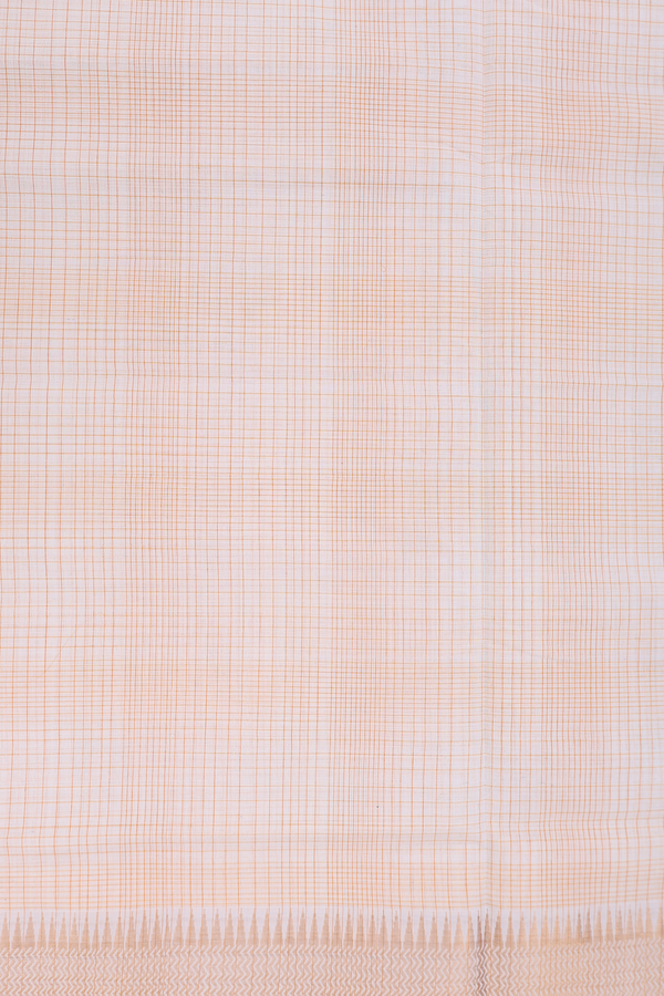 Mangalagiri Cotton Saree In White With Checks Design