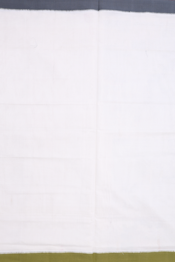 Mangalagiri Cotton Saree In White With Contrast Border
