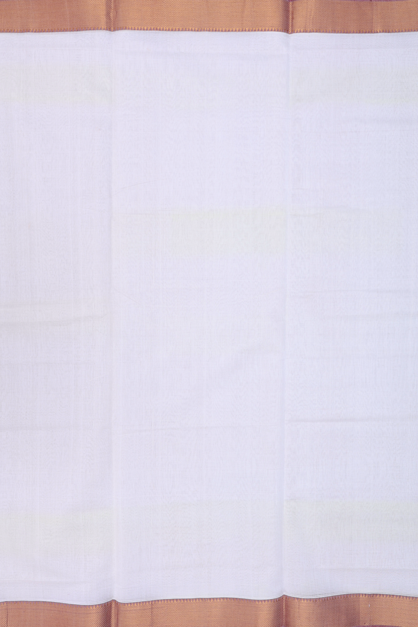 Mangalagiri Cotton Saree In White With Self Stripes Design