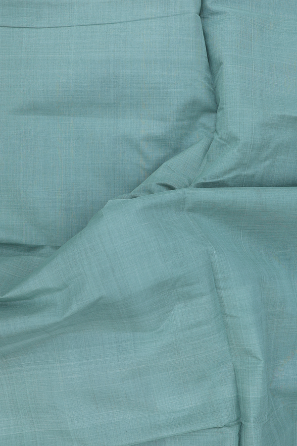 Mangalagiri Cotton Saree In Dusty Green With Contrast Border