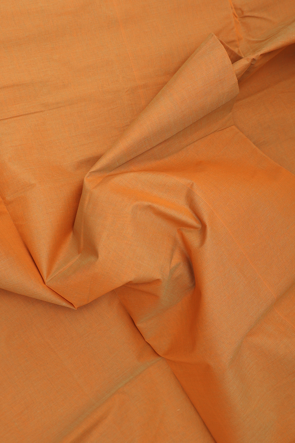 Mangalagiri Cotton Saree Ochre Orange With Twill Weave Border