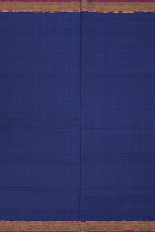 Mangalagiri Cotton Saree In Oxford Blue With Contrast Border