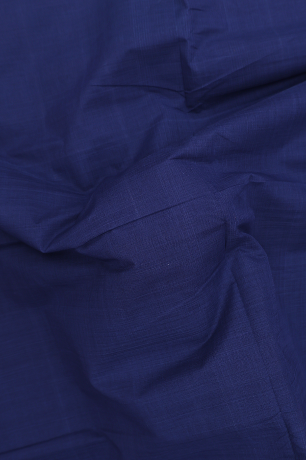 Mangalagiri Cotton Saree In Oxford Blue With Contrast Border