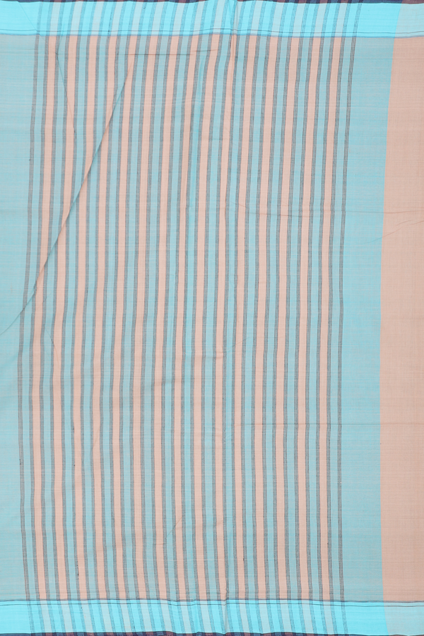 Mangalagiri Cotton Saree Pastel Brown With Contrast Border