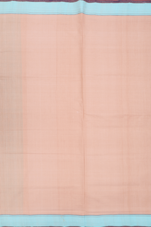 Mangalagiri Cotton Saree Pastel Brown With Contrast Border