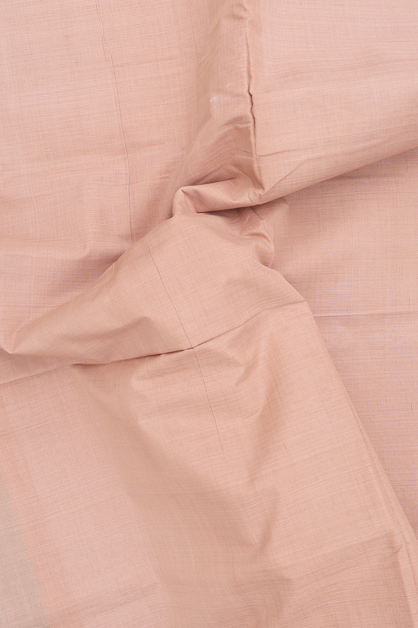 Mangalagiri Cotton Saree Pastel Brown With Contrast Border
