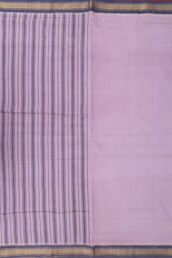 Mangalagiri Cotton Saree Pastel Purple With Contrast Border