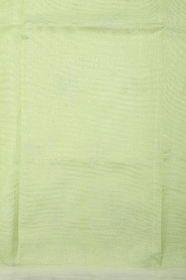 Mangalagiri Cotton Saree Pastel Yellow With Threadwork Design