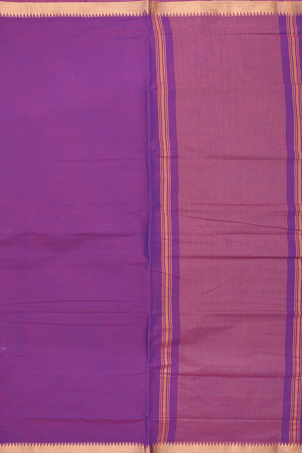 Mangalagiri Cotton Saree Plain Grape Purple With Zari Border