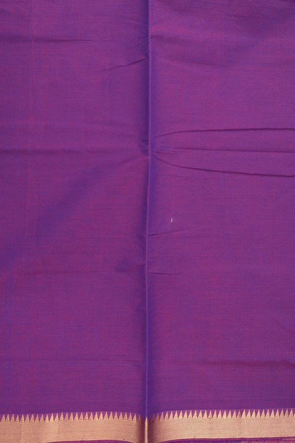 Mangalagiri Cotton Saree Plain Grape Purple With Zari Border