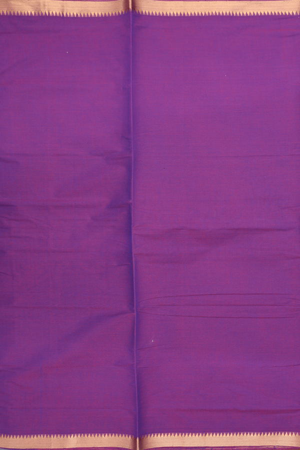 Mangalagiri Cotton Saree Plain Grape Purple With Zari Border