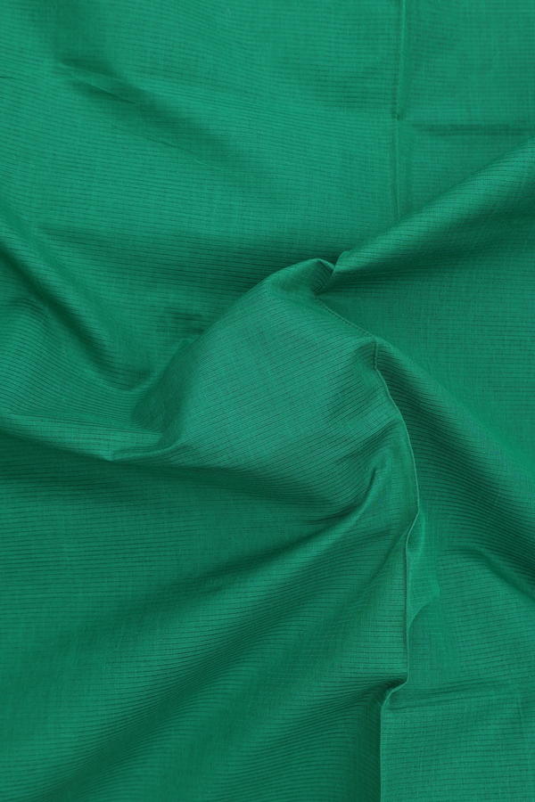 Mangalagiri Cotton Saree Plain Green With Twill Weave Border