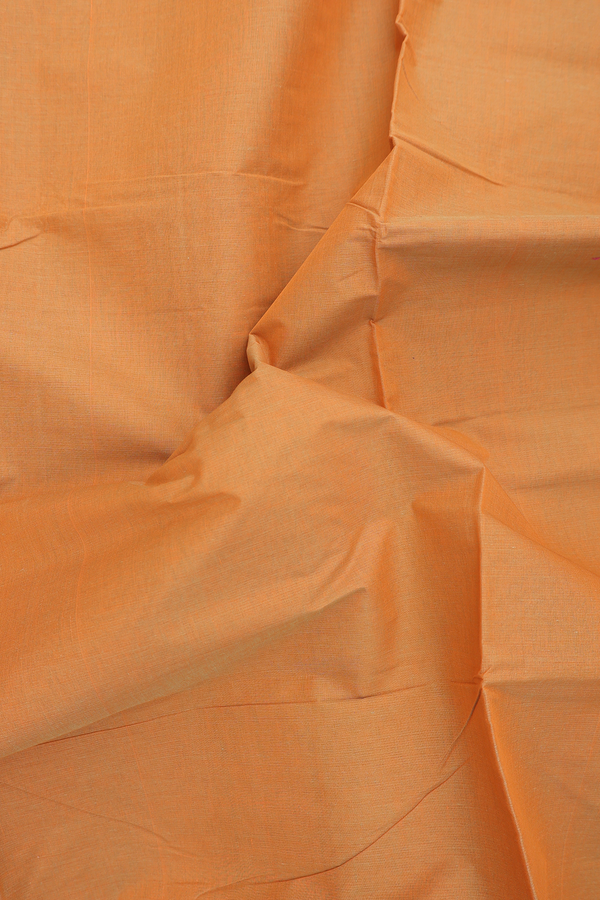 Mangalagiri Cotton Saree Plain Ochre Orange With Zari Border